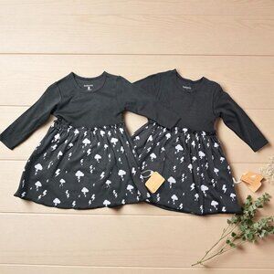 Babysoy Organic Cotton Dresses 2-Pack Thunder Print Size 2T